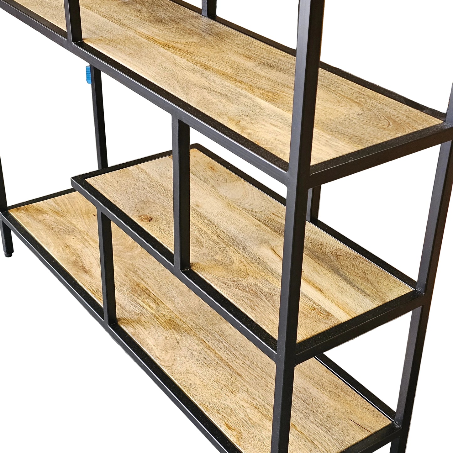 Metal Framed Abstract Mango Shelving Unit