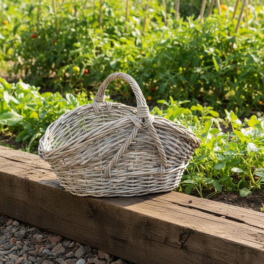 Glenweave Oval Potato Basket with Hoop Handle