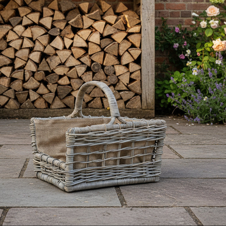 Glenweave Open Weave Hessian Lined Log Basket