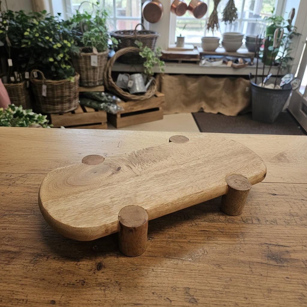Solid Mango Wood Oval Pedestal Boards - 2 Sizes