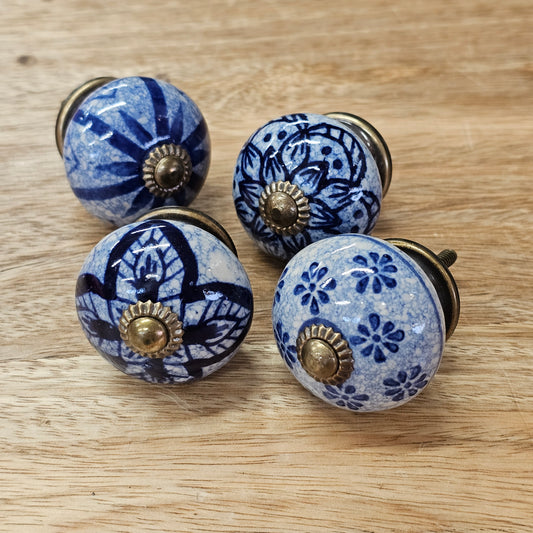 Ceramic Knobs - Blues - Sold Individually