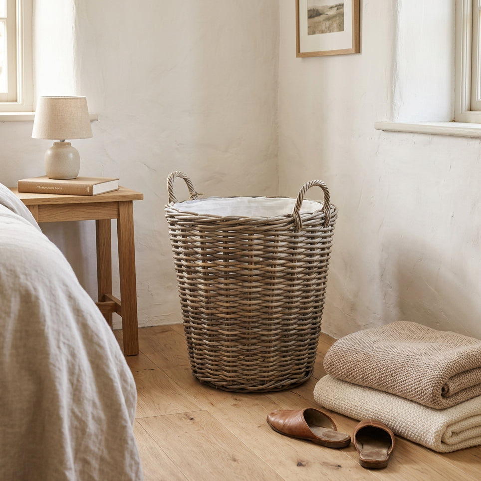 Glenweave Tall Round Basket with Liner