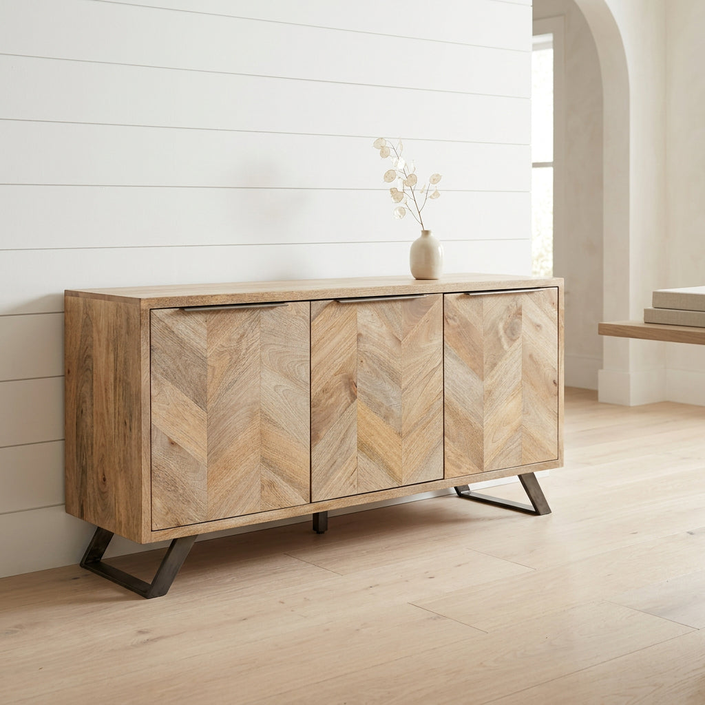 Herringbone Mango Large Sideboard