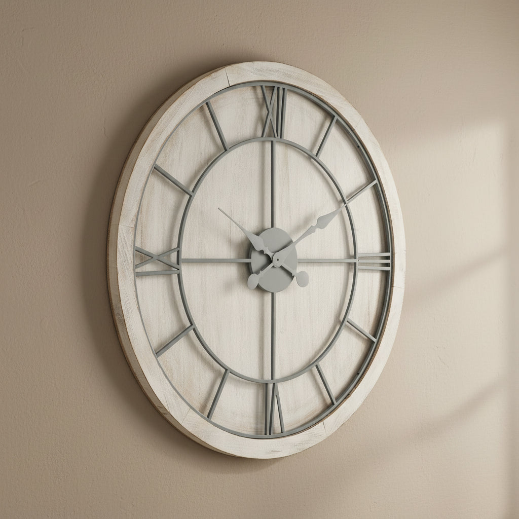 Williston White Wall Clock - 90cm