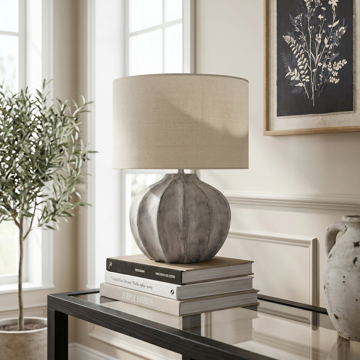 Athena Stone Flute Lamp