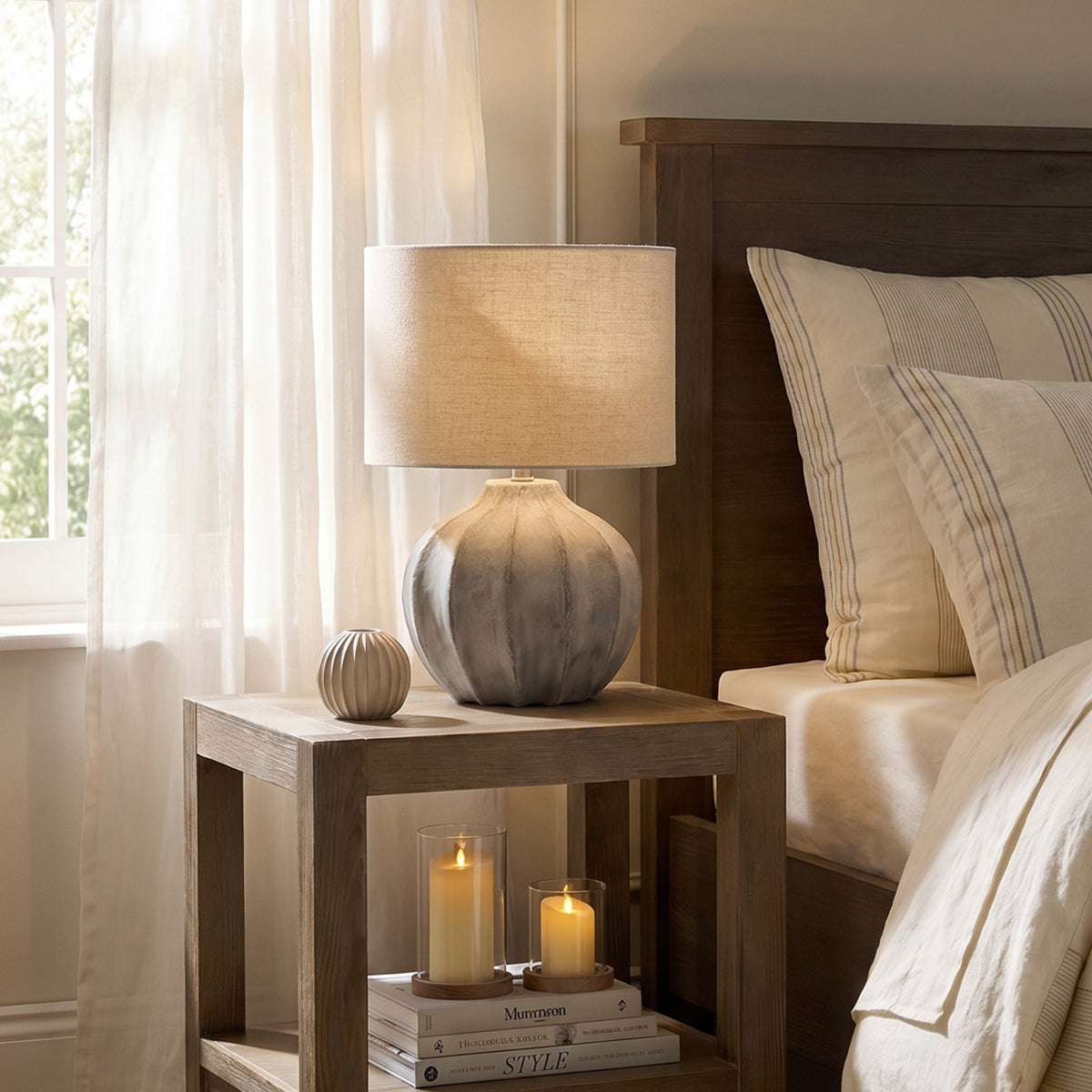 Athena Stone Flute Lamp
