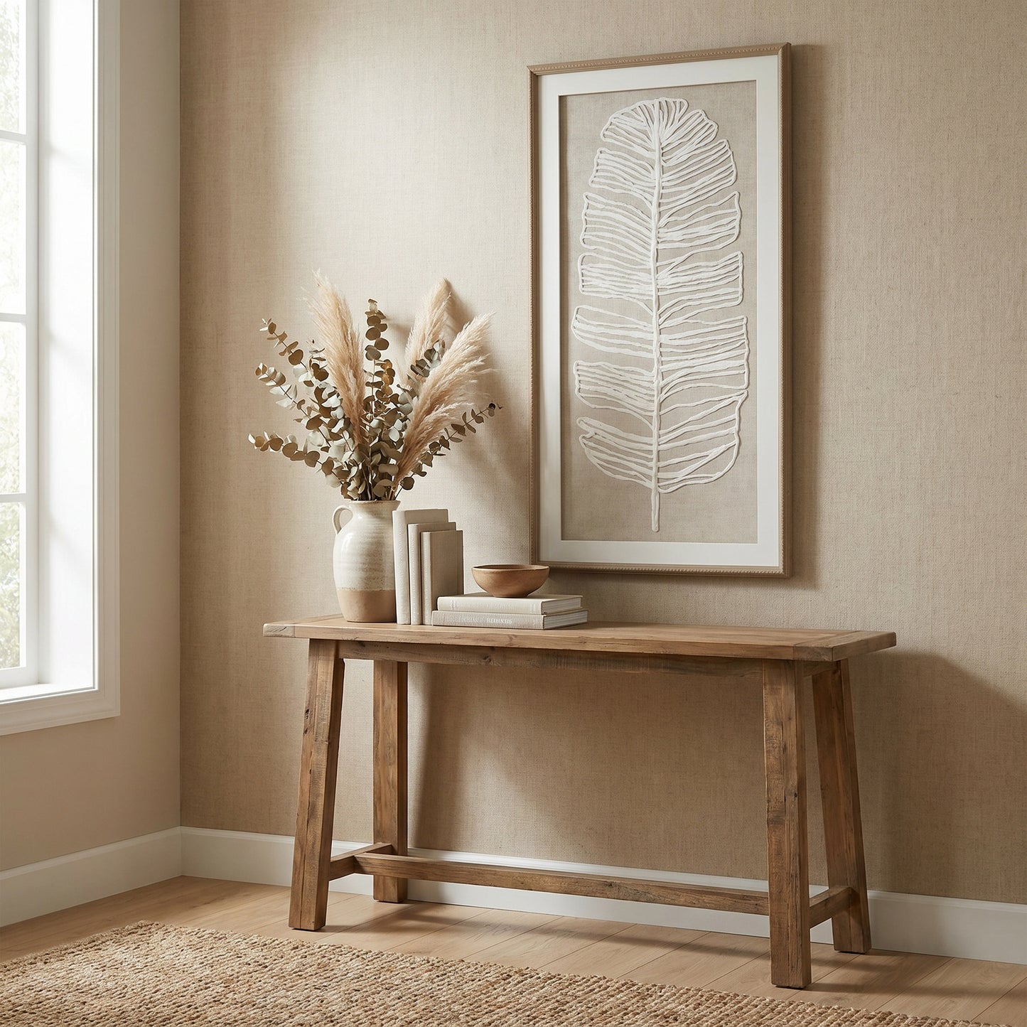 Large Feather Plume - Beaded Frame