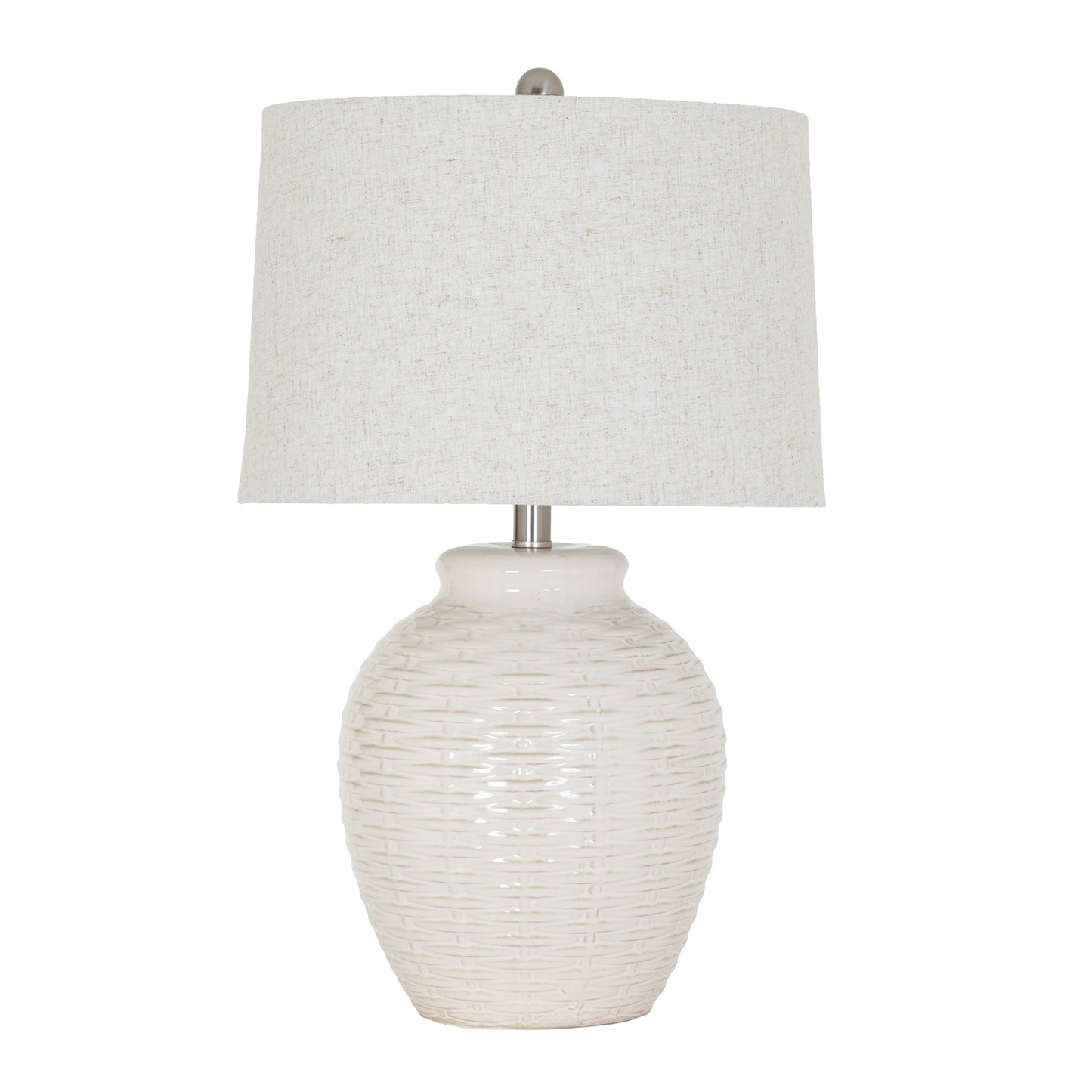 Large Ceramic Basketweave Lamp
