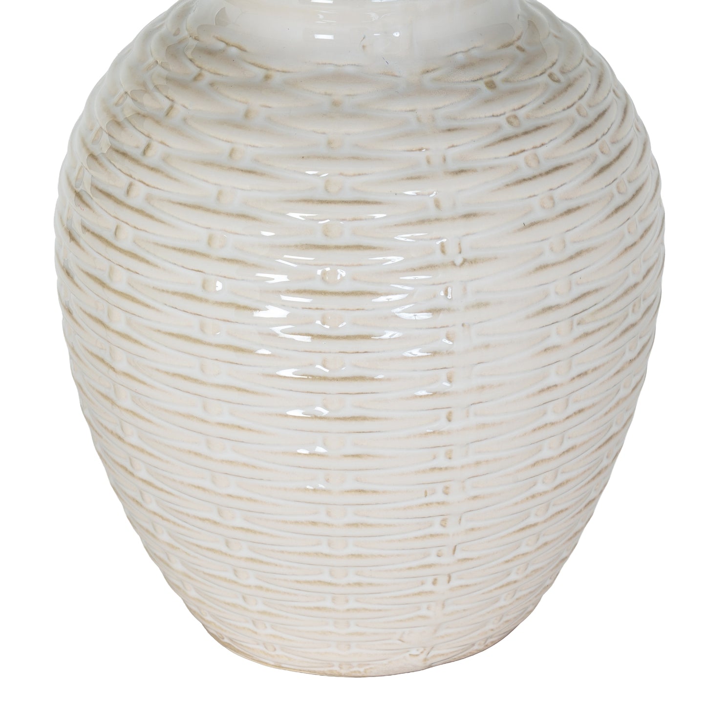 Large Ceramic Basketweave Lamp