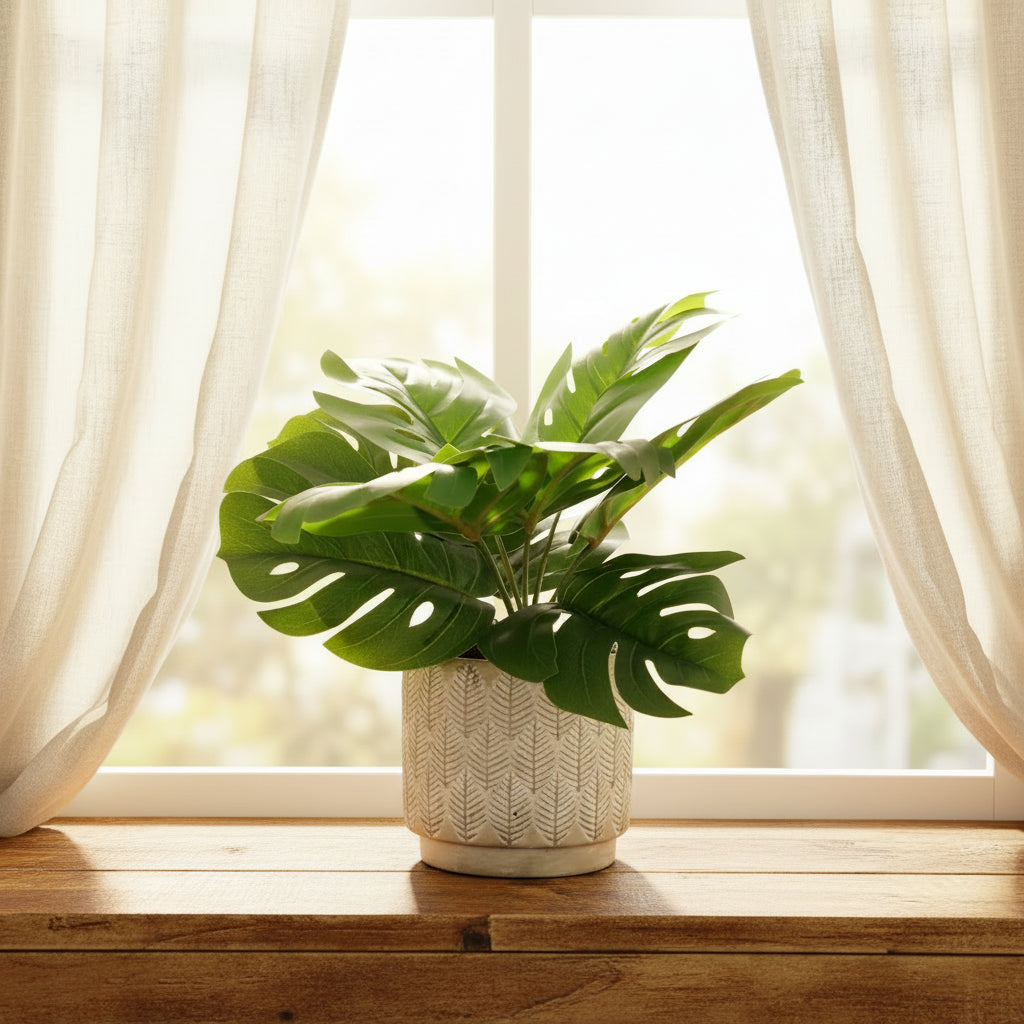 Potted Artificial Monstera Arrangement