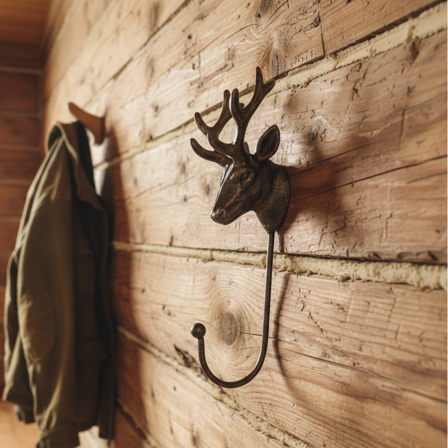 Rustic Stag Head Hook
