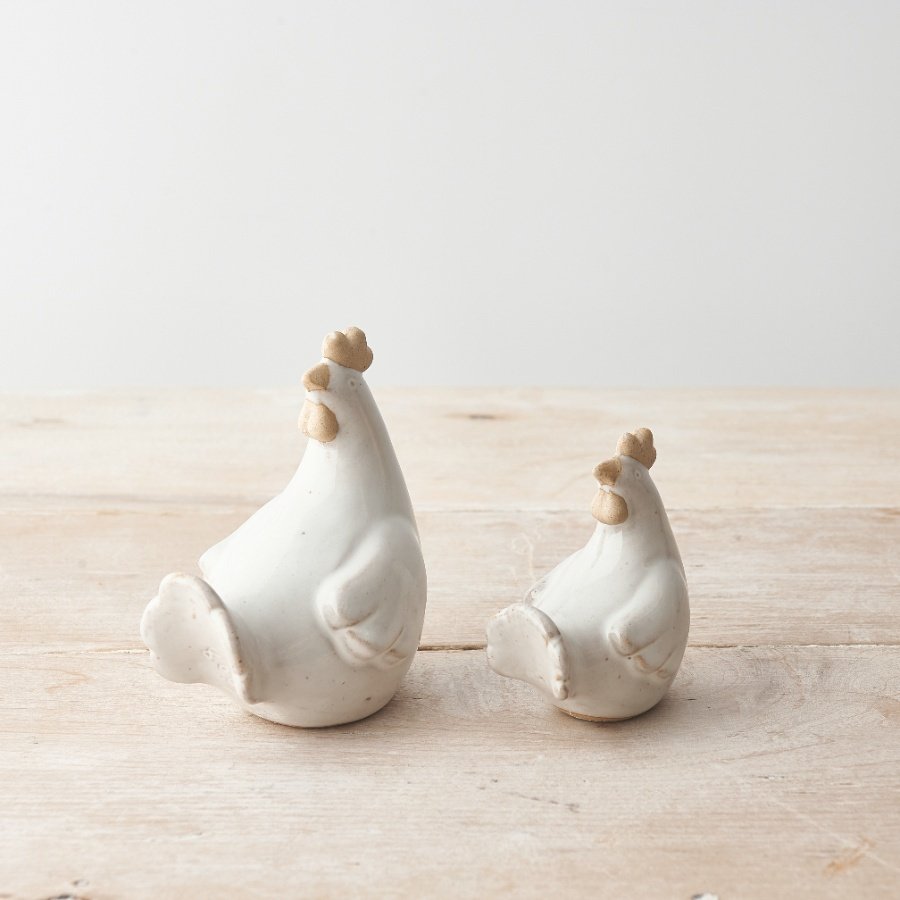 Ceramic Sitting Chicken Ornaments
