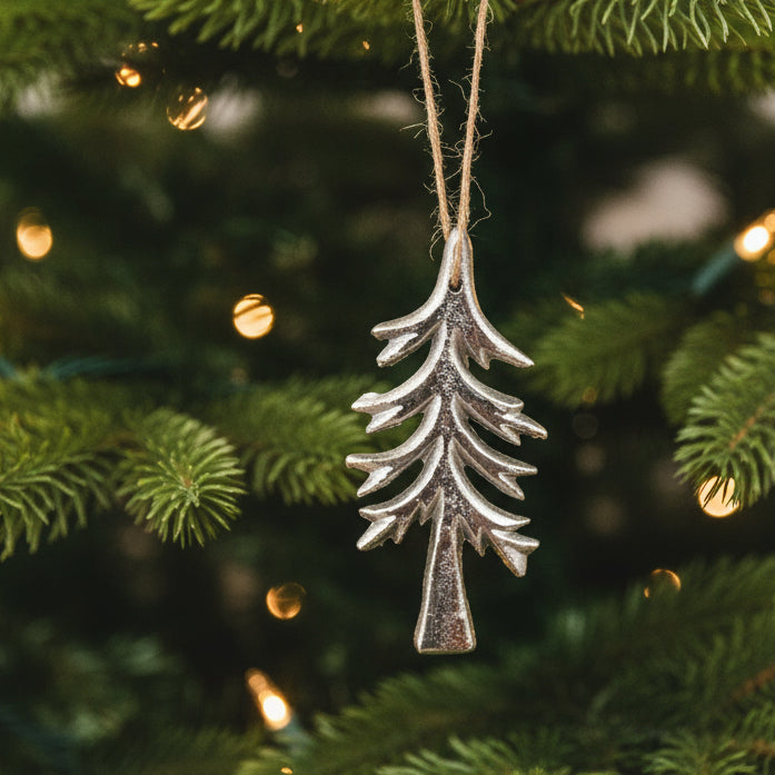 Silver Metal Hanging Tree Decoration