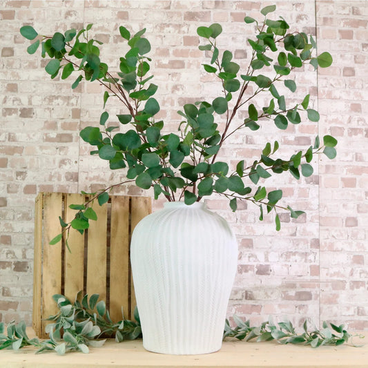 Fibre Clay Textured Large Vase - 46cm