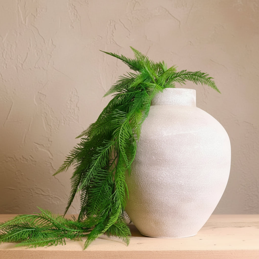 Stone Effect Metal Textured Vase - 41.5cm