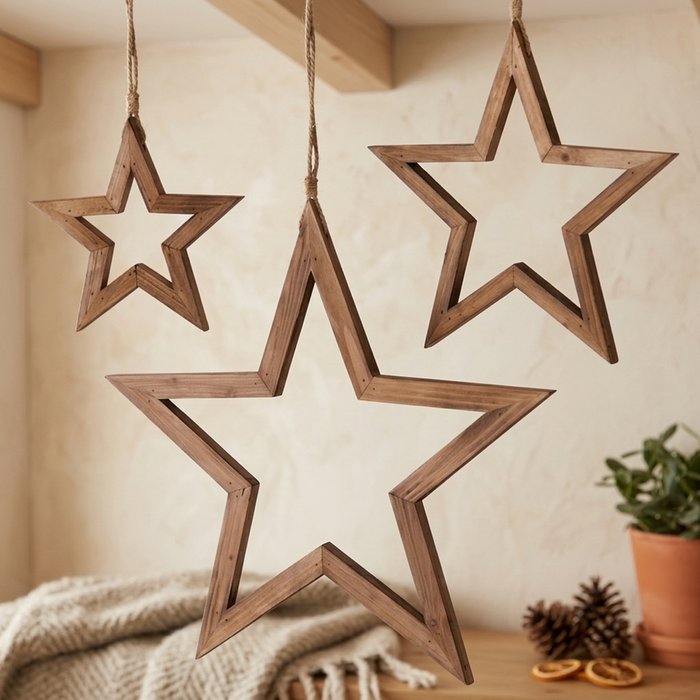 Giant Recycled Wood Stars - 3 Sizes