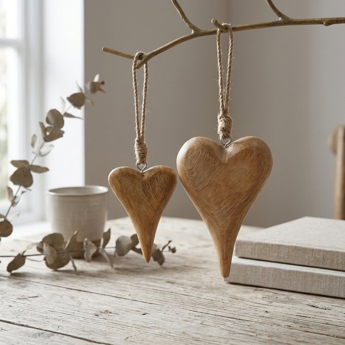 Mango Wood Hearts