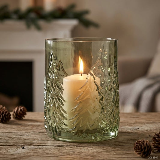 Heavy Glass Christmas Tree Candle Holder
