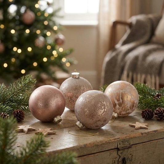 Textured Gold Glass Baubles