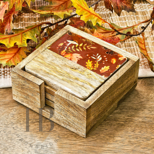 Set of 4 - Autumn Mango Coasters