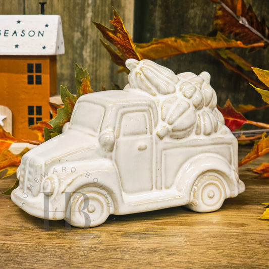 Ceramic Pumpkin Truck Ornament