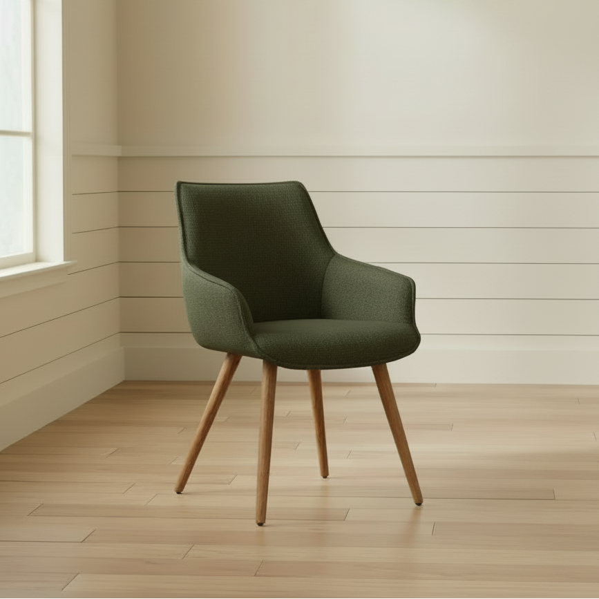 Premium Olive Green Twill Dining Chair