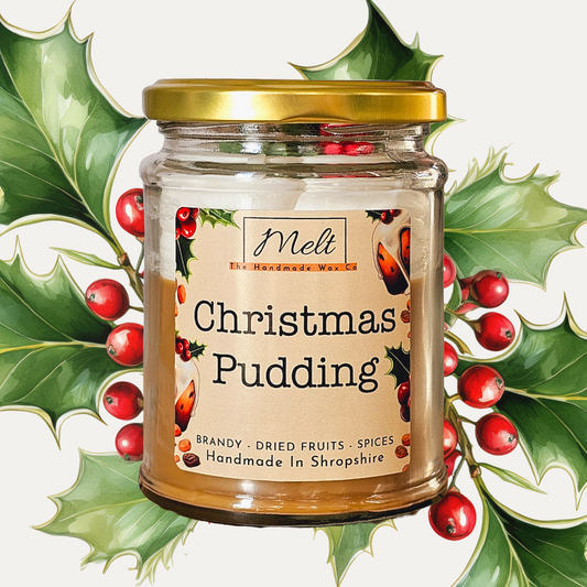 Christmas Pudding - Jam Jar Candle