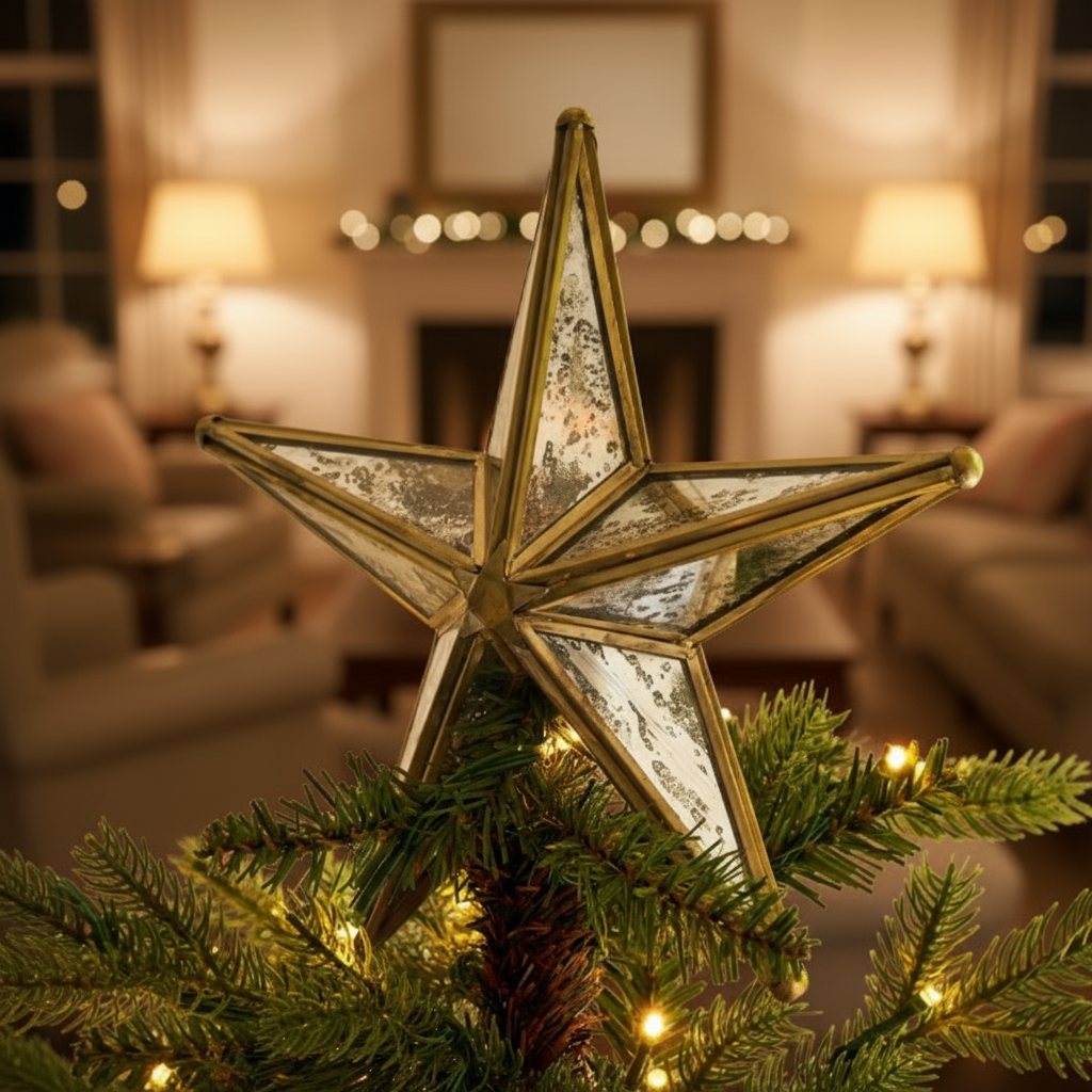 Canterbury Antique Brass Star Tree Topper