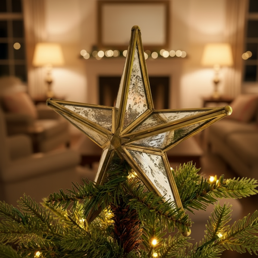 Canterbury Antique Brass Star Tree Topper