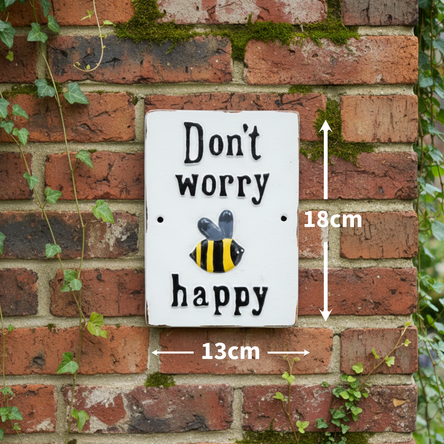 'Bee Happy' Cast Iron Sign