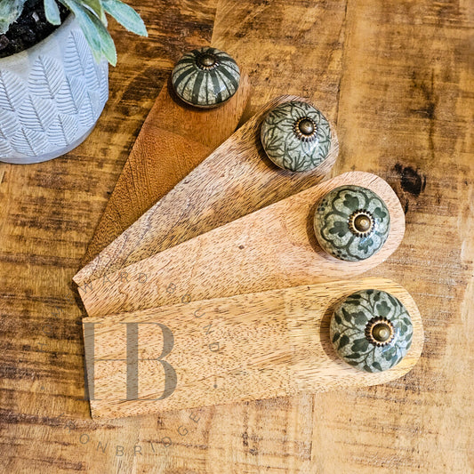 Mango with Ceramic Knob Door Wedge - Green