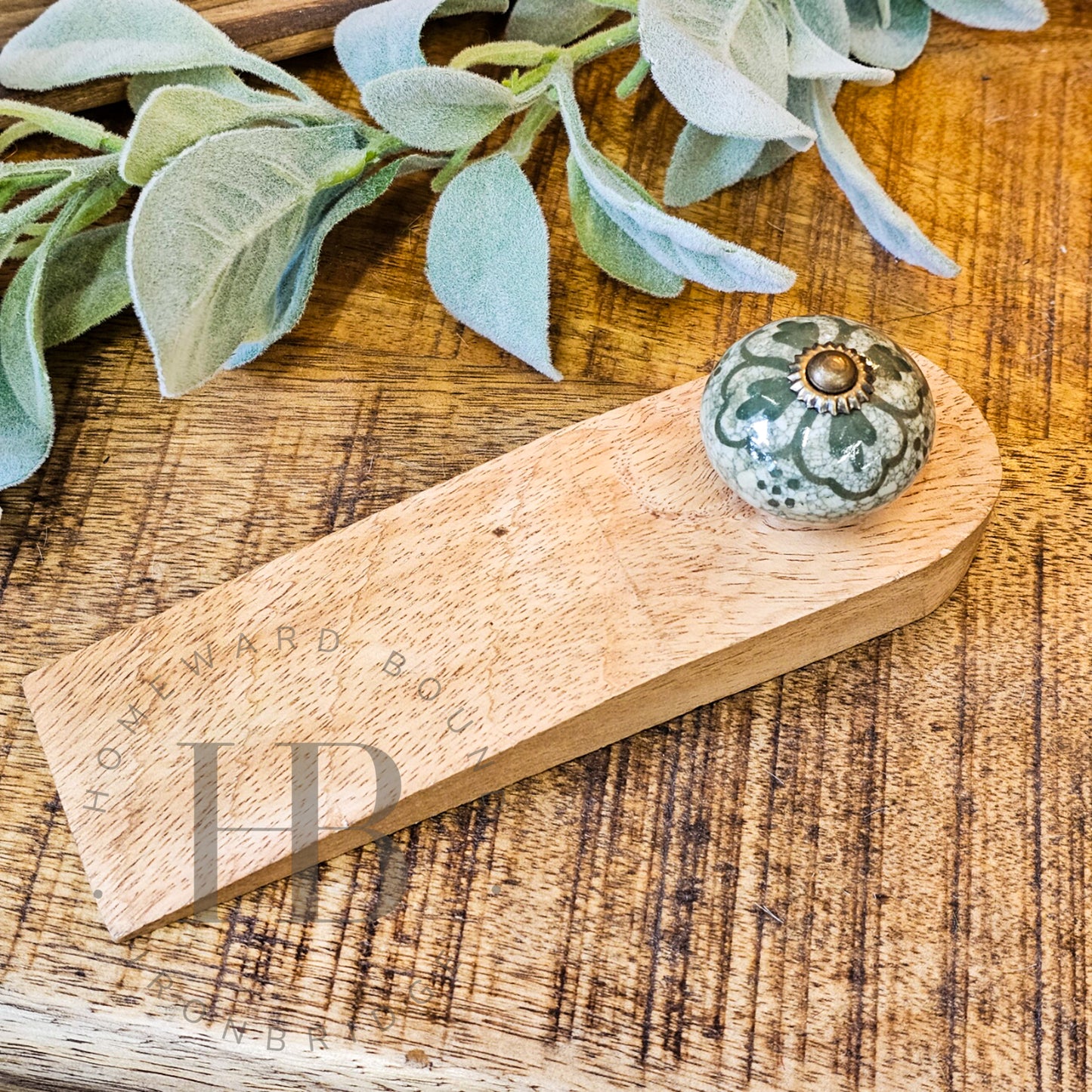 Mango with Ceramic Knob Door Wedge - Green