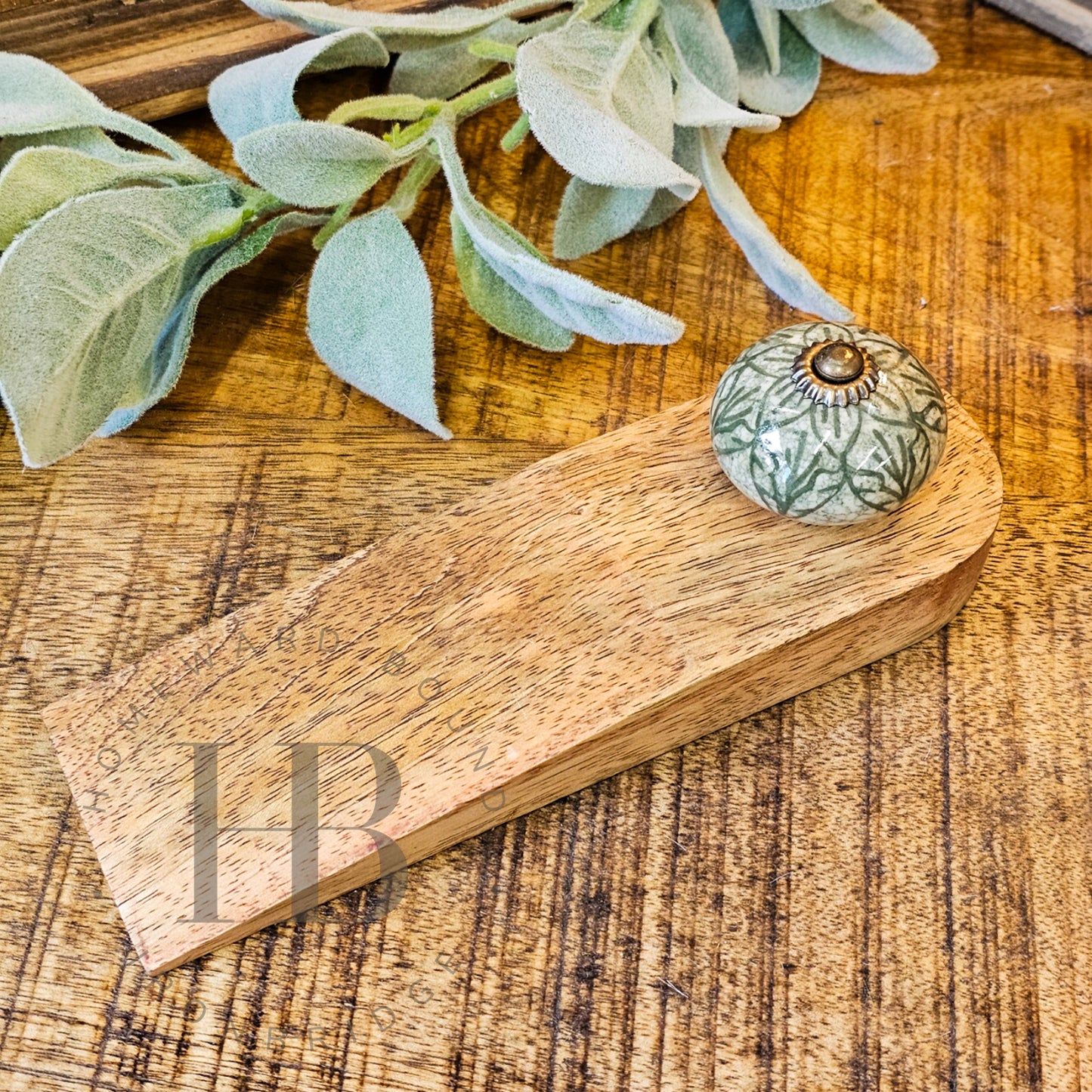 Mango with Ceramic Knob Door Wedge - Green