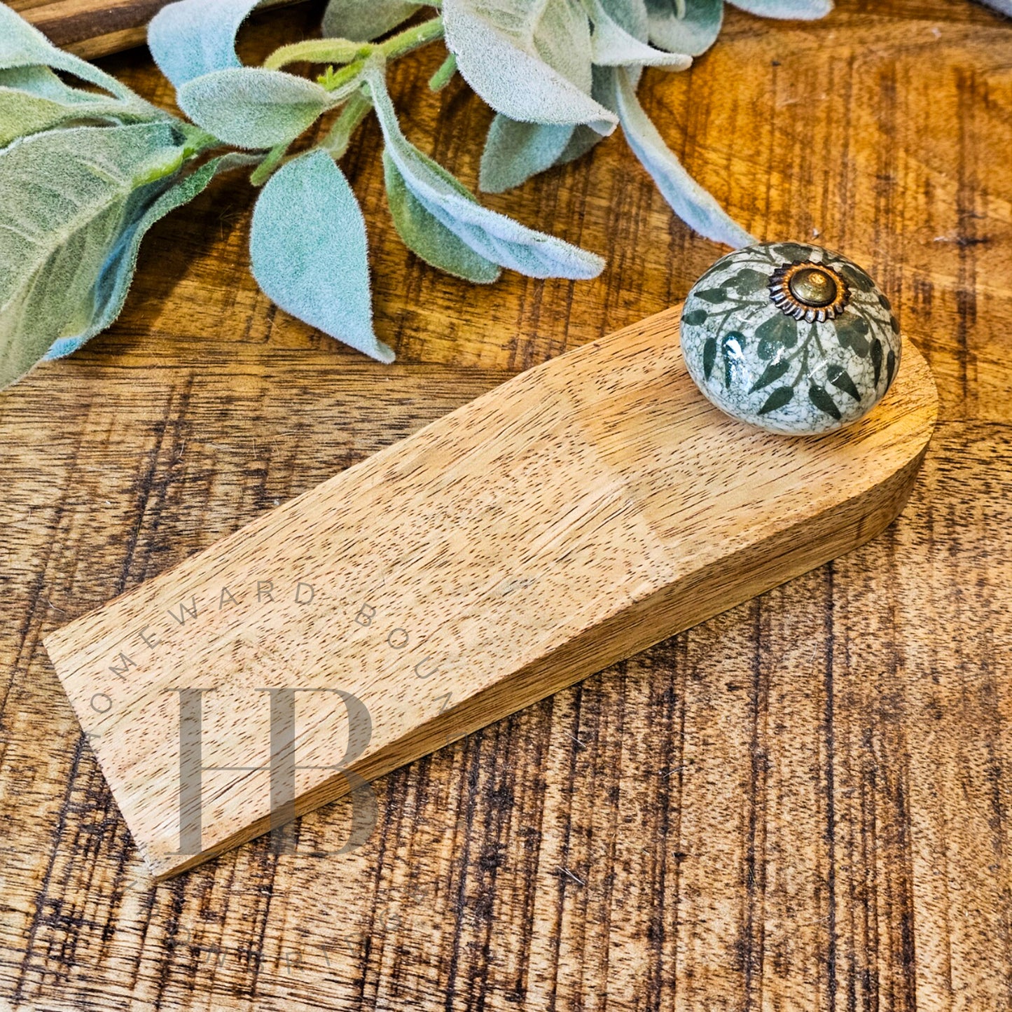 Mango with Ceramic Knob Door Wedge - Green