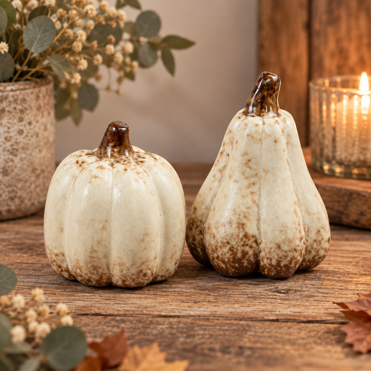 Small Neutral Pottery Pumpkins
