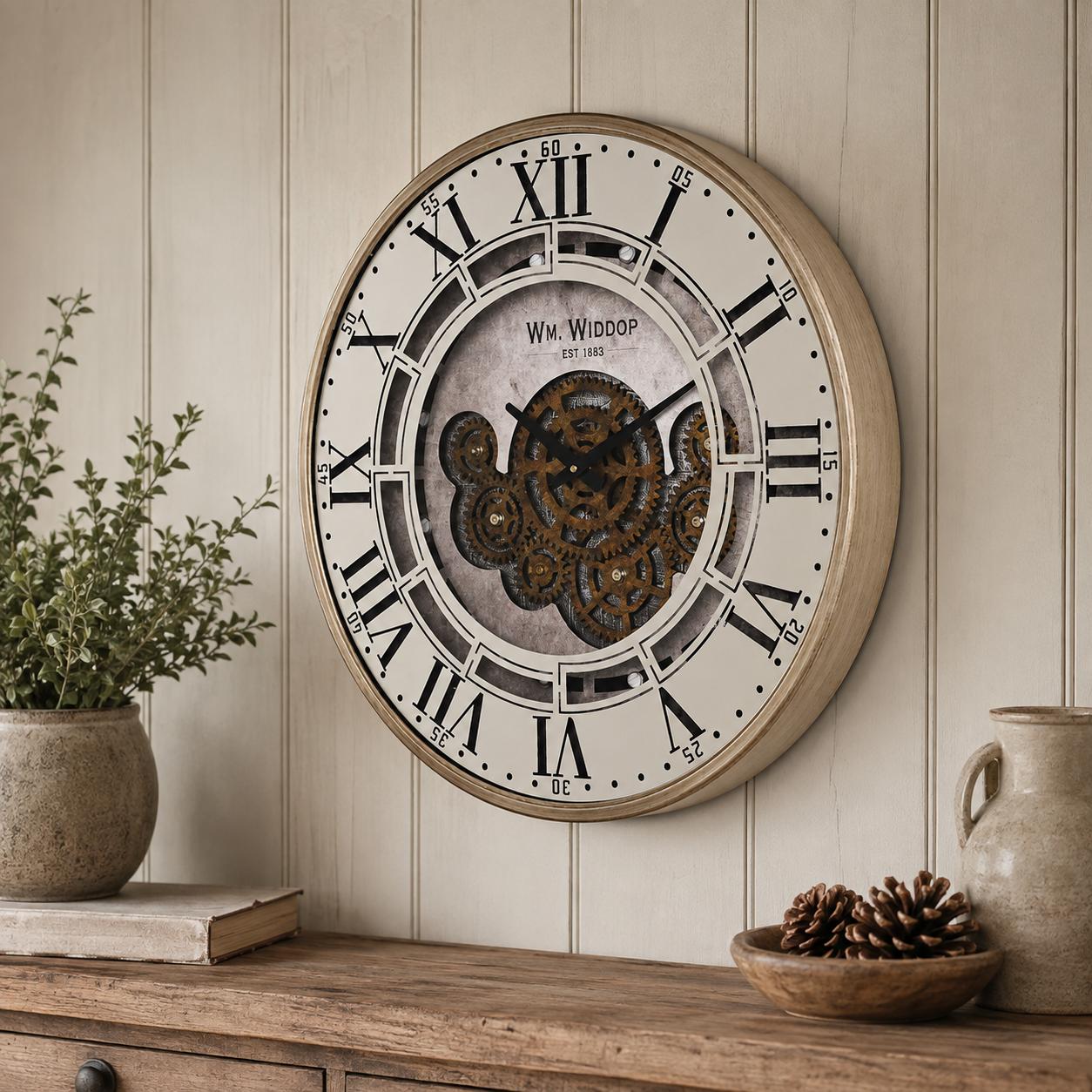 Widdop & Sons Moving Cog Clock - 60cm