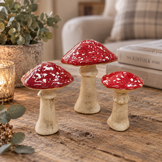 Ceramic Mushroom Ornaments