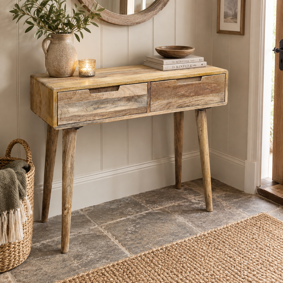 Scandi Mango Console Table