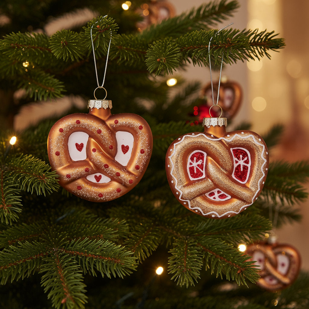 Glass Christmas Pretzel Decorations