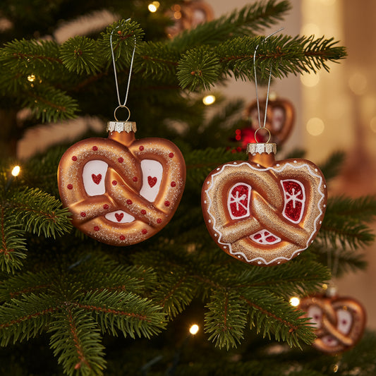 Glass Christmas Pretzel Decorations