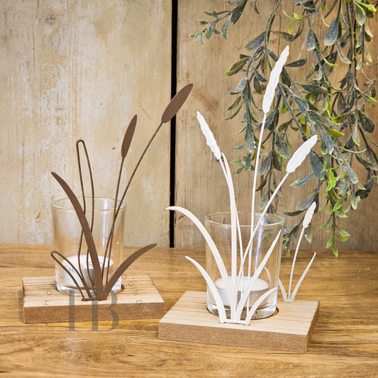 Metal Reeds Tealight Holder