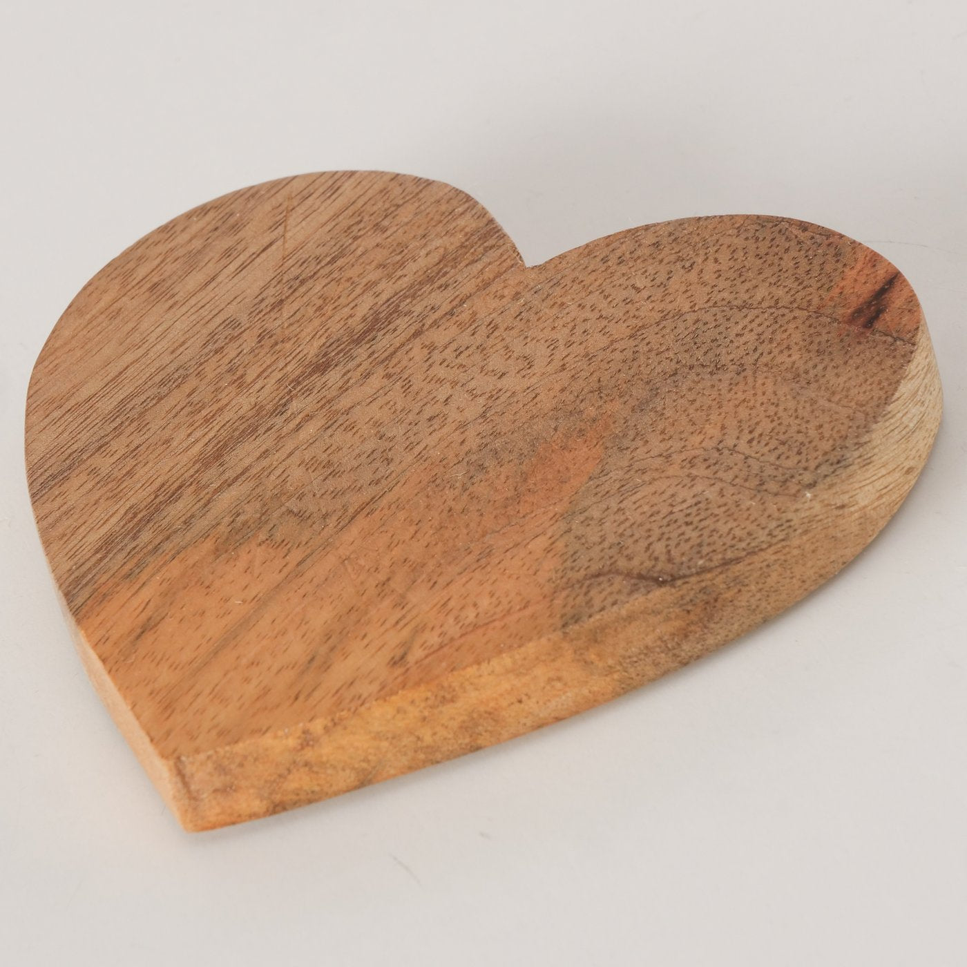 Mango Wood Heart Coasters in Wooden Holder