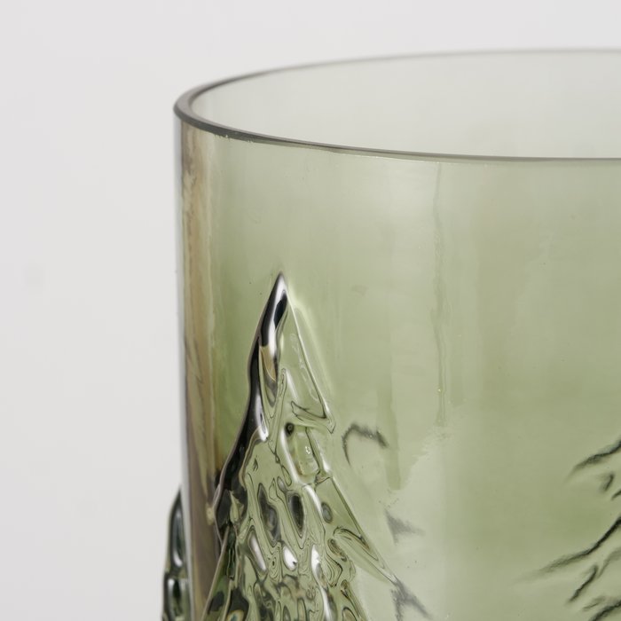 Heavy Glass Christmas Tree Candle Holder