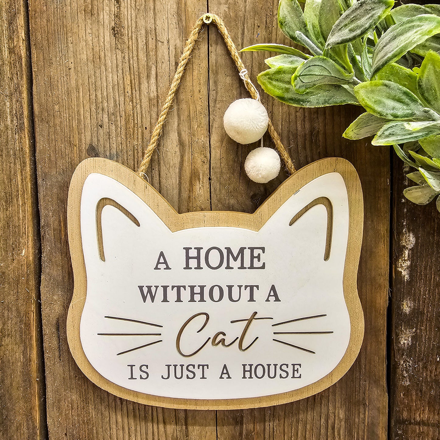 Cat & Dog Hanging Rustic Signs