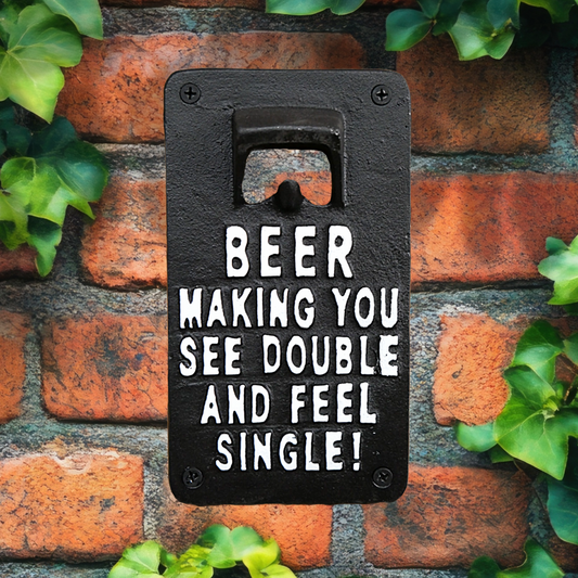 'Feel Single' - Cast Iron Sign & Bottle Opener