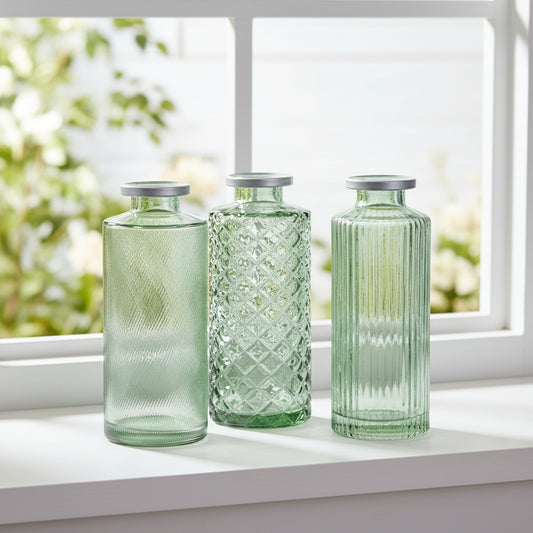 Small Glass Bud Vases - Green