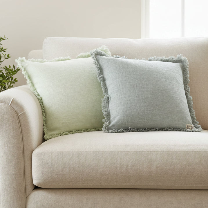 Cotton Cushions - Greens
