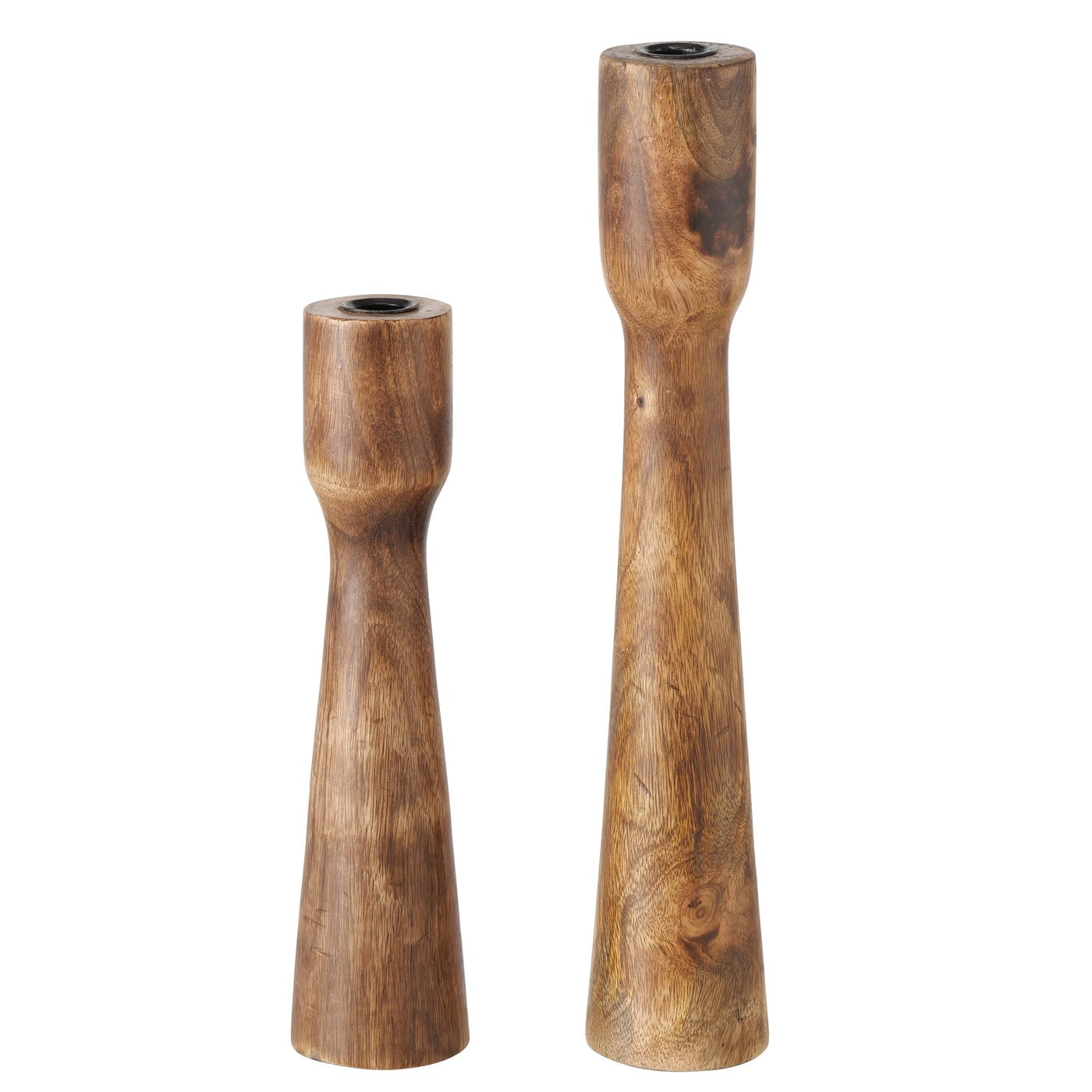 Mango Wood Candle Holders - Set of 2
