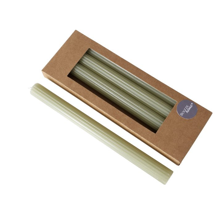 Luxe Ribbed Dinner Candle - Box of Four - Greens