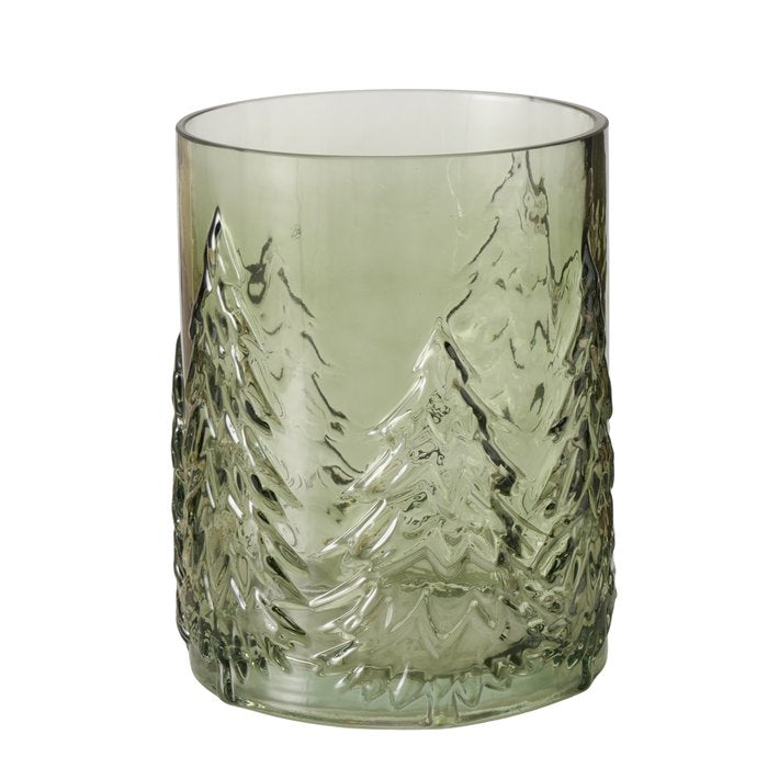 Heavy Glass Christmas Tree Candle Holder